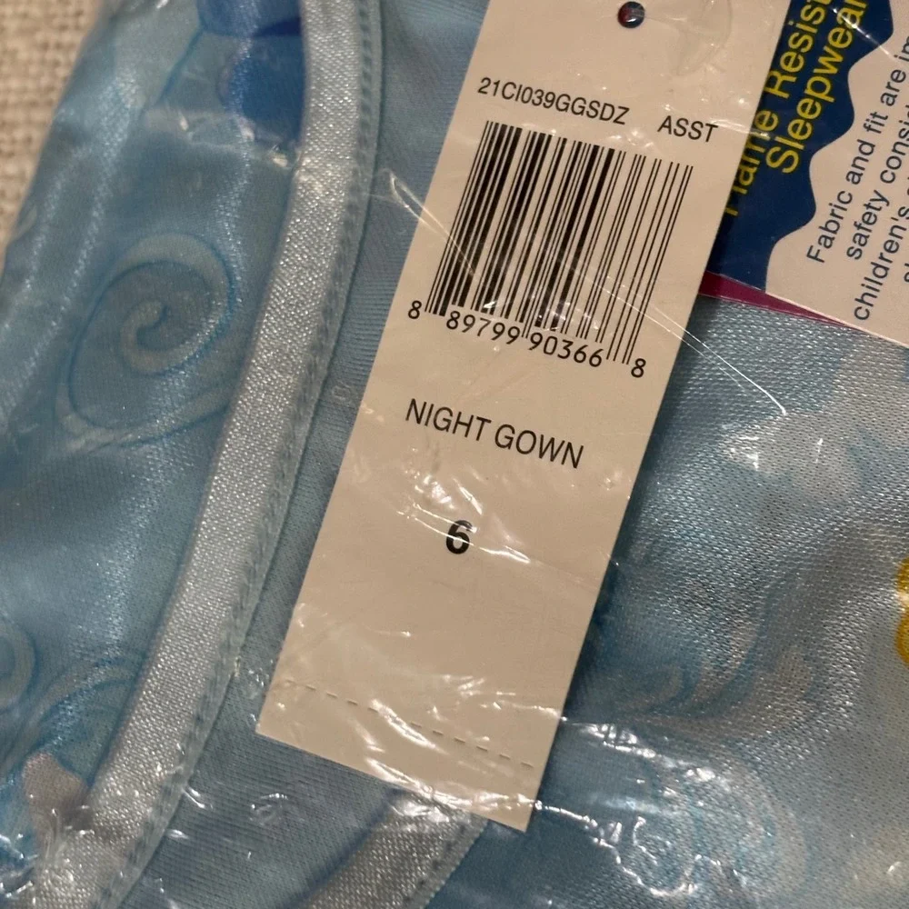 Disney Princess Nightgown Set Ariel Cinderella Blue Teal Girls Size 6 New